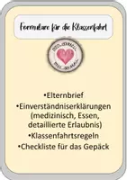 Vorschau - Merkblätter - Klassenfahrt Formulare, Einverständniserklärungen pdf und word - Deckblatt