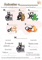 Vista previa - Hojas de trabajo - Completa huecos - Animales vertebrados color - Portada