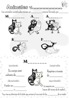 Vista previa - Hojas de trabajo - Completa huecos - Animales vertebrados BN - Portada