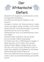 Vorschau - Arbeitsblätter - Der afrikanische Elefant - Deckblatt