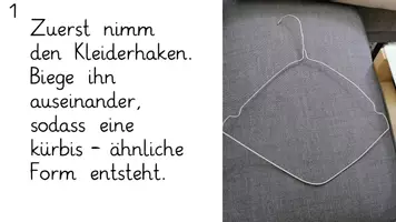 Vorschau - Mal- und Bastelvorlagen - Halloween- Kürbis aus Draht-Kleiderhaken, Wolle und Filz - Seite 3