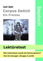 Vorschau - Test - Lektüretest - Juli Zeh: Corpus Delicti - Lesetest Gruppe A und B mit Lösung - Deckblatt