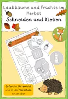 Vorschau - Arbeitsblätter - Laubbäume & Früchte-Schneiden & Kleben Vorschule/Klasse 1 - Deckblatt