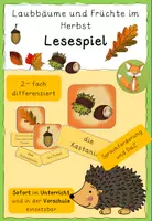 Vorschau - Spiele - Laubbäume und Früchte Lesespiel -Vorschule/Klasse 1/2 - Deckblatt
