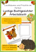 Vorschau - Mal- und Bastelvorlagen - Laubbäume und Blätter Blattgesichter - Deckblatt