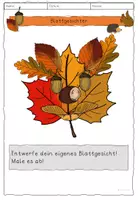 Vorschau - Mal- und Bastelvorlagen - Laubbäume und Blätter Blattgesichter - Seite 1