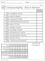 Vorschau - Arbeitsblätter - Lesespaziergang OBST und GEMÜSE - 4 Differenzierungen - Seite 3
