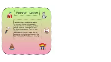 Vorschau - Spiele - Popper- Lesen zum Leseverständnis (genaues Lesen) - Deckblatt