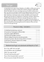 Vorschau - Arbeitsblätter - Leseverständnis Igel - Kopiervorlage - Seite 1
