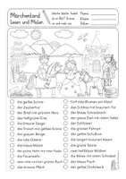 Vista previa - Hojas de trabajo - Lesen und Malen MÄRCHEN Deutsch - página 2