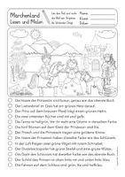 Vista previa - Hojas de trabajo - Lesen und Malen MÄRCHEN Deutsch - página 3