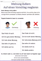 Vorschau - Arbeitsblätter - Redemittel "Auf einen Vorschlag reagieren" - Meinung äußern - DaZ / Deutsch - Deckblatt