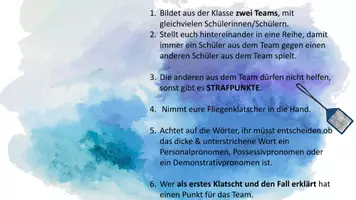 Vorschau - Spiele - Fliegenklatschen Pronomen Spiel/ Wortarten - Deckblatt