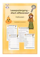 Vorschau - Arbeitsblätter - Lesespaziergang Halloween (4fach differenziert) - Deckblatt