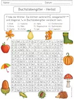 Vorschau - Arbeitsblätter - Buchstabengitter HERBST Suchsel 2fach differenziert - Seite 1