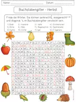 Vorschau - Arbeitsblätter - Buchstabengitter HERBST Suchsel 2fach differenziert - Seite 2