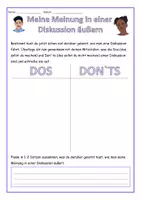 Vorschau - Arbeitsblätter - Meine Meinung in eine Diskussion äußern - Infoblatt / Arbeitsblatt DaZ / Deutsch - Seite 2