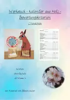 Vorschau - Unterrichtsreihen - Werkstück - Kalender aus Holz - Bewertung - Deckblatt