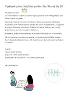 Vorschau - Arbeitsblätter - Partnerkarten Nachbarzahlen bis 10 und bis 20 - Seite 1