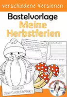 Vorschau - Stundenentwürfe - Meine Herbstferien - Bastelvorlage für einen Bericht - Deckblatt