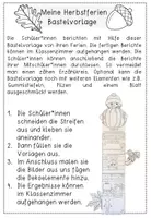 Vorschau - Stundenentwürfe - Meine Herbstferien - Bastelvorlage für einen Bericht - Seite 1