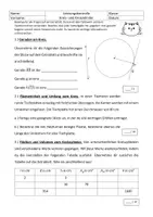 Vorschau - Test - Lernerfolgskontrolle zu Kreis und Kreiszylinder - Deckblatt