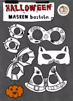 Vorschau - Mal- und Bastelvorlagen - Halloween Masken, Basteln Halloween, Halloween Kunst - Deckblatt