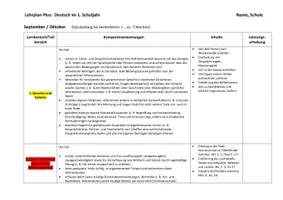 Vorschau - Lehrpläne/Lehrermaterial - Jahresplan Stoffverteilungsplan: Deutsch (Klasse 1, Bayern) - Seite 3