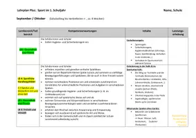 Vorschau - Lehrpläne/Lehrermaterial - Jahresplan Stoffverteilungsplan: Sport (Klasse 1, Bayern) - Seite 3