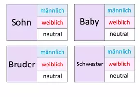 Vorschau - Stationenlernen - Klammerkarten "Meine Familie" männlich, weiblich, neutral - DaZ /Deutsch - Seite 3