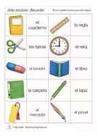 Vista previa - Juegos / Gamificación - Útiles escolares Español RECUERDA! - página 1