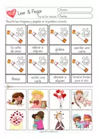 Vista previa - Hojas de trabajo - Leer y pegar - Día de San Valentín - página 2