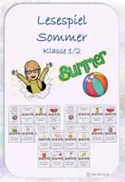 Vorschau - Spiele - Lesespiel Sommer für die Klasse 1 & 2 in Silbenschrift - Deckblatt