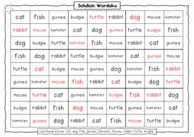 Vorschau - Arbeitsblätter - Spiel "Wordoku" zum Thema "Pets" - Seite 2