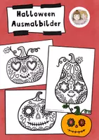 Vorschau - Mal- und Bastelvorlagen - Halloween Ausmalbilder, Halloween Grundschule, Kürbisse Halloween - Deckblatt