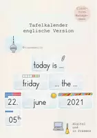 Vorschau - Poster - Tafelkalender englisch Visualisierung Tag, Monat, Jahr - Deckblatt