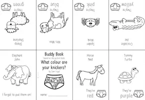 Vorschau - Arbeitsblätter - Buddy Book erstellen am Beispiel von "What colour are your knickers?" (colours, animals) - Seite 3