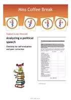 Vorschau - Arbeitsblätter - Analyzing a political speech (Checklist/Feedback) - Deckblatt