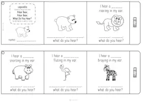 Vorschau - Arbeitsblätter - Leporello erstellen am Beispiel von "Polar bear, polar bear, what do you hear?" (animals) - Deckblatt