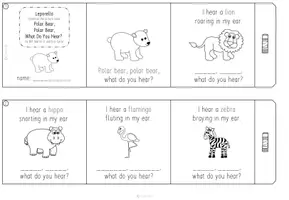 Vorschau - Arbeitsblätter - Leporello erstellen am Beispiel von "Polar bear, polar bear, what do you hear?" (animals) - Seite 3
