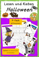 Vorschau - Arbeitsblätter - Lesen und Kleben Halloween Klasse 1/2 - Deckblatt