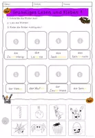 Vorschau - Arbeitsblätter - Lesen und Kleben Halloween Klasse 1/2 - Seite 1