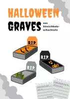 Vorschau - Mal- und Bastelvorlagen - Halloween Graves / Grabstätten für Streichholzschachteln - Deckblatt