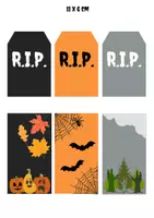 Vorschau - Mal- und Bastelvorlagen - Halloween Graves / Grabstätten für Streichholzschachteln - Seite 1