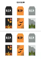 Vorschau - Mal- und Bastelvorlagen - Halloween Graves / Grabstätten für Streichholzschachteln - Seite 2