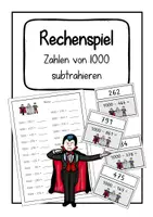 Vorschau - Arbeitsblätter - Halloween-Rechenspiel mit Arbeitsblatt: Zahlen von 1000 subtrahieren - Deckblatt