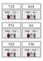 Vorschau - Arbeitsblätter - Halloween-Rechenspiel mit Arbeitsblatt: Zahlen von 1000 subtrahieren - Seite 3