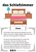 Vorschau - Stationenlernen - KOMPLETTPAKET verschiedener Zimmer - Sticker für den DaZ/DaF-Unterricht - Seite 1
