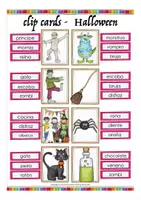 Vista previa - Juegos / Gamificación - Halloween Español Clip Cards - página 2