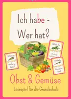 Vorschau - Spiele - Ich habe - Wer hat? Lesespiel für die Grundschule (Obst & Gemüse) - Deckblatt